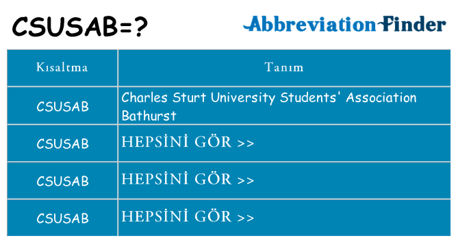 csusab ne anlama geliyor