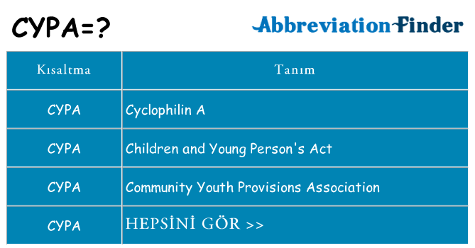 cypa ne anlama geliyor