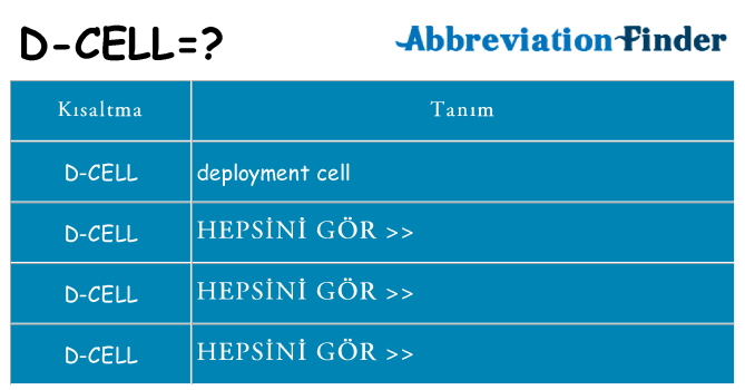 d-cell ne anlama geliyor