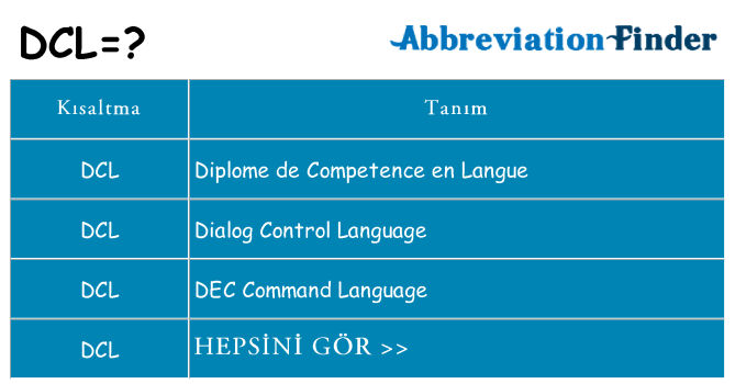 dcl ne anlama geliyor