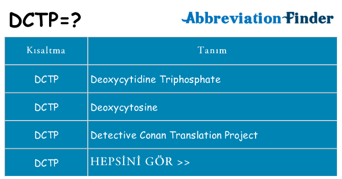 dctp ne anlama geliyor