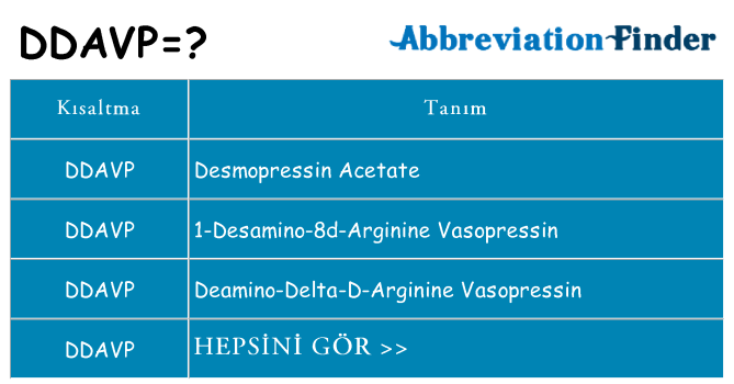 ddavp ne anlama geliyor
