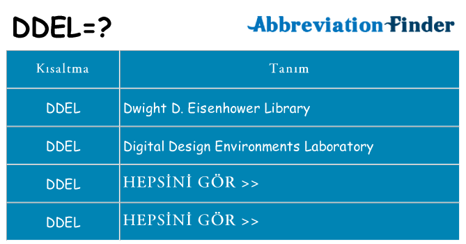 ddel ne anlama geliyor