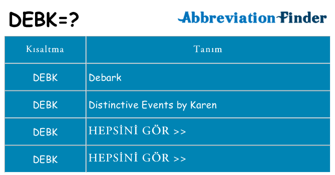 debk ne anlama geliyor