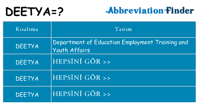 deetya ne anlama geliyor