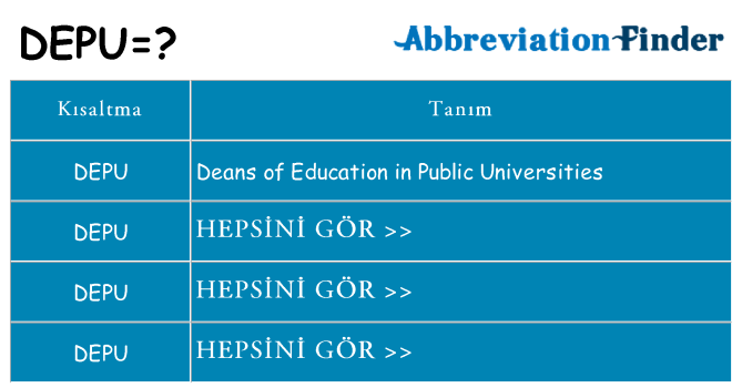 depu ne anlama geliyor