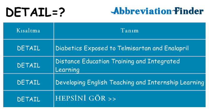 detail ne anlama geliyor