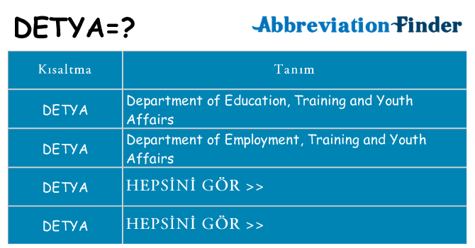 detya ne anlama geliyor