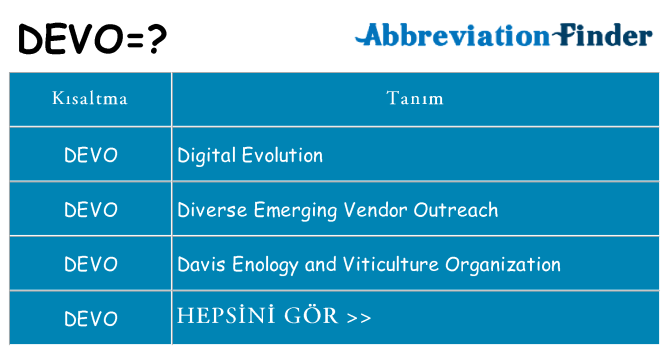 devo ne anlama geliyor