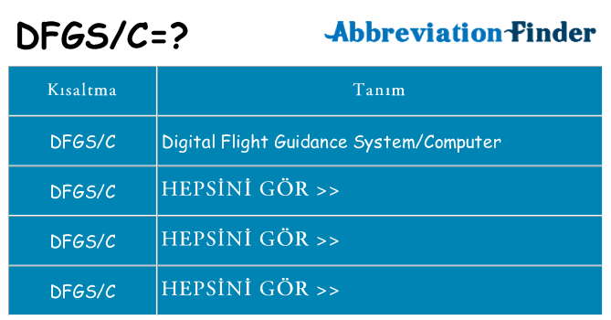 dfgsc ne anlama geliyor
