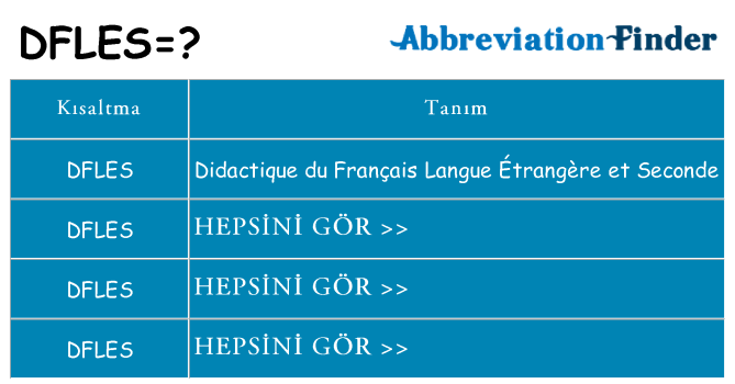 dfles ne anlama geliyor