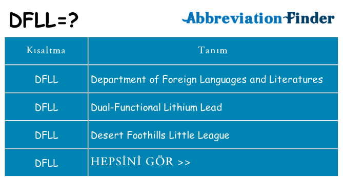 dfll ne anlama geliyor
