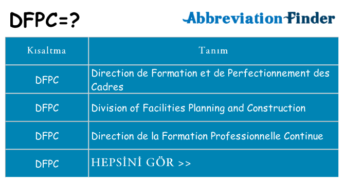 dfpc ne anlama geliyor