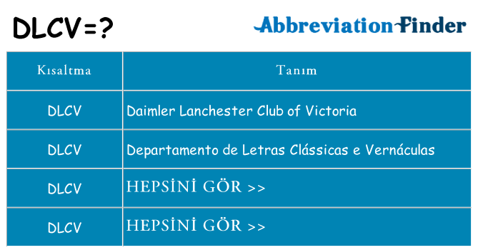dlcv ne anlama geliyor