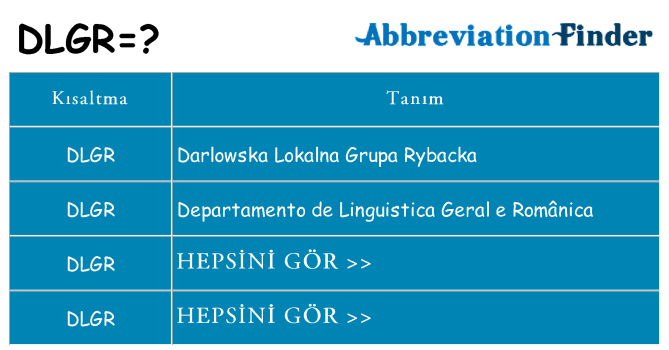 dlgr ne anlama geliyor