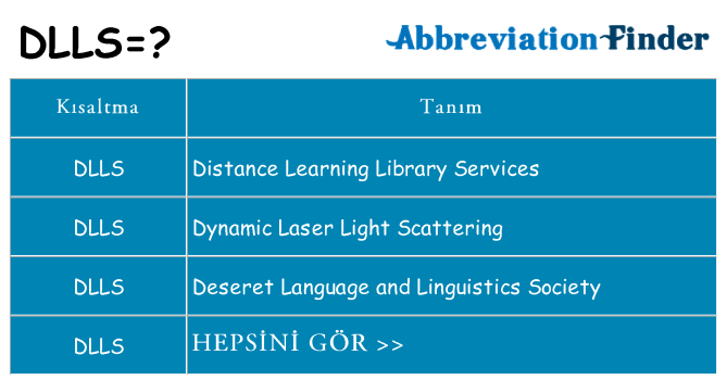 dlls ne anlama geliyor