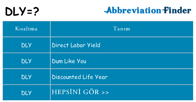 dly ne anlama geliyor