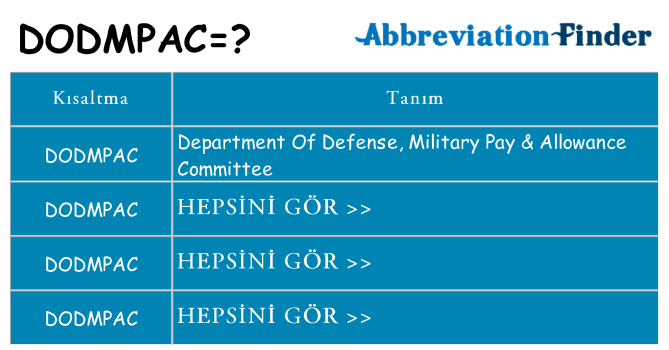 dodmpac ne anlama geliyor