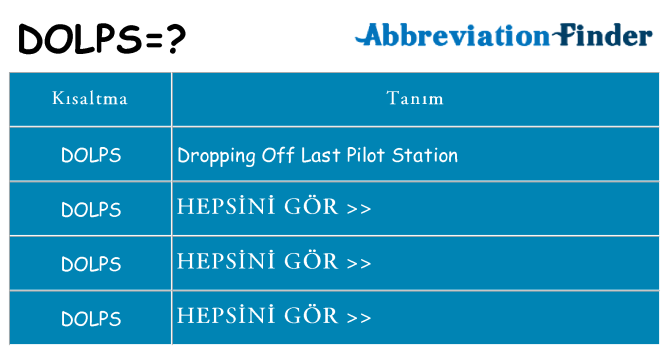 dolps ne anlama geliyor