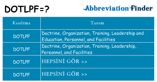 dotlpf ne anlama geliyor