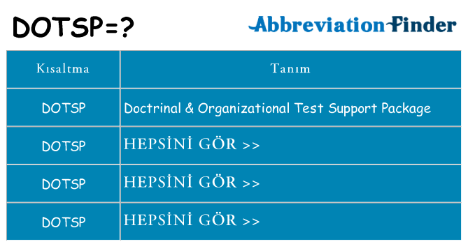 dotsp ne anlama geliyor