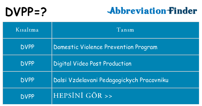 dvpp ne anlama geliyor