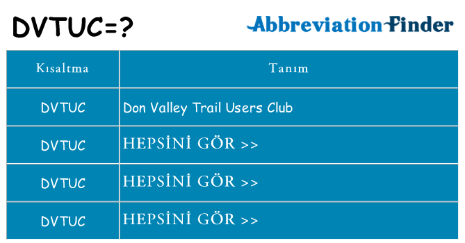 dvtuc ne anlama geliyor