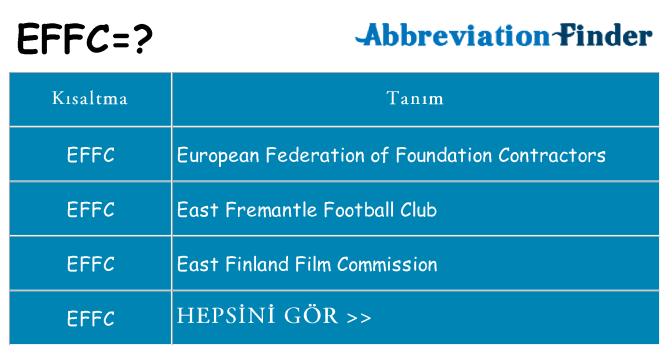 effc ne anlama geliyor