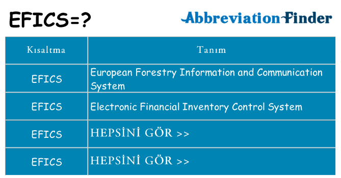 efics ne anlama geliyor