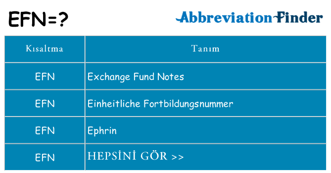 efn ne anlama geliyor