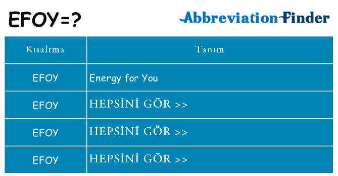 efoy ne anlama geliyor
