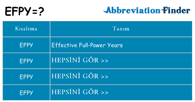 efpy ne anlama geliyor