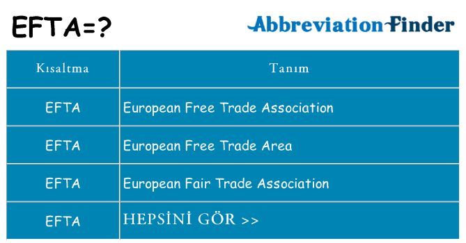 efta ne anlama geliyor