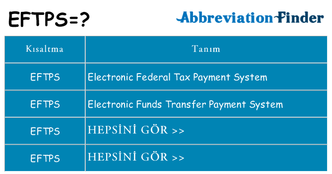 eftps ne anlama geliyor