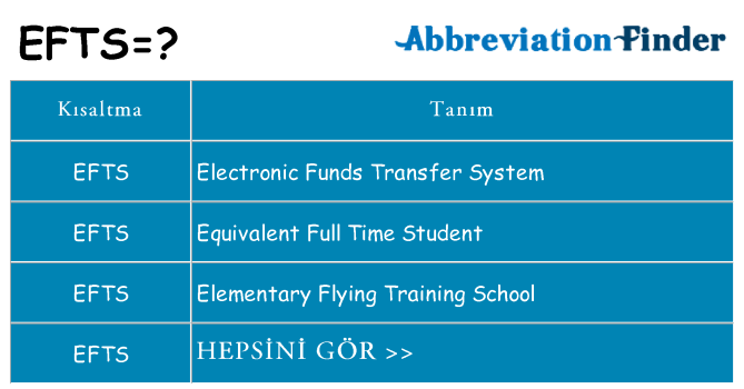 efts ne anlama geliyor