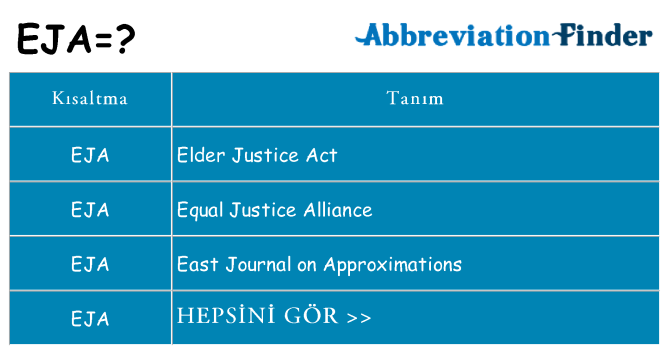 eja ne anlama geliyor