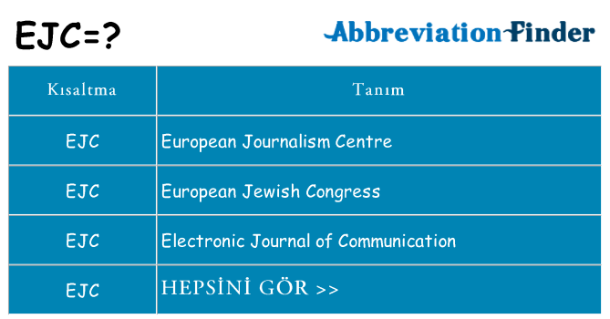 ejc ne anlama geliyor