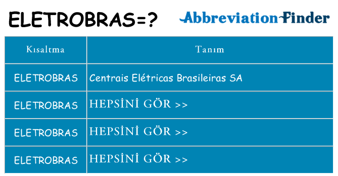 eletrobras ne anlama geliyor
