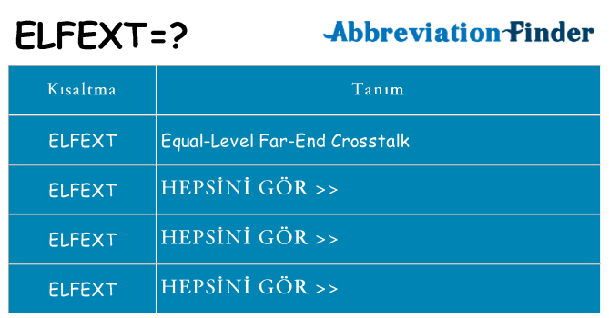 elfext ne anlama geliyor