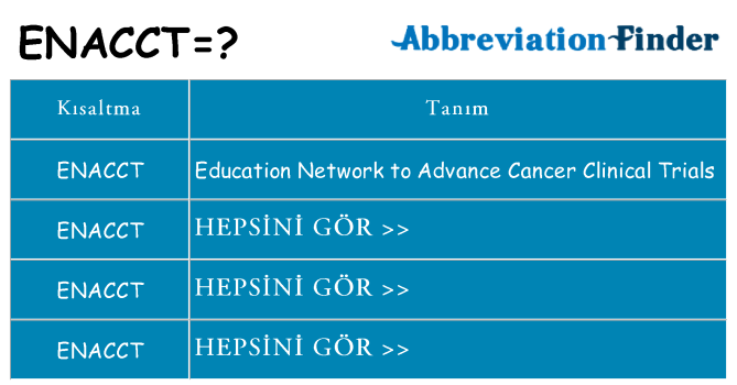 enacct ne anlama geliyor