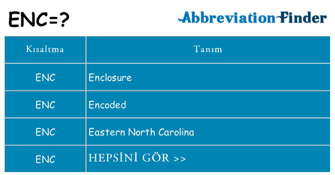 enc ne anlama geliyor