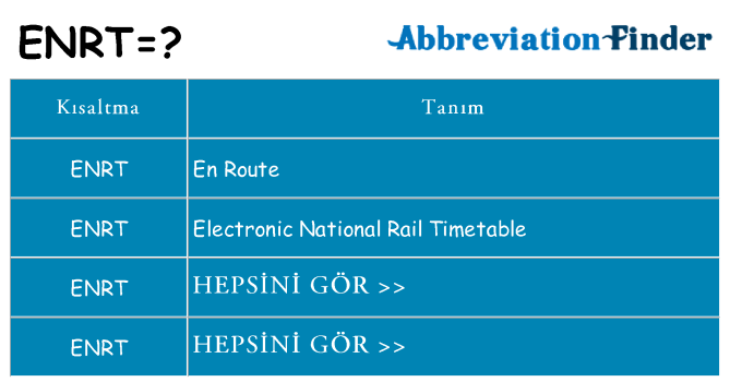 enrt ne anlama geliyor
