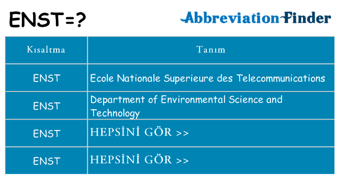 enst ne anlama geliyor