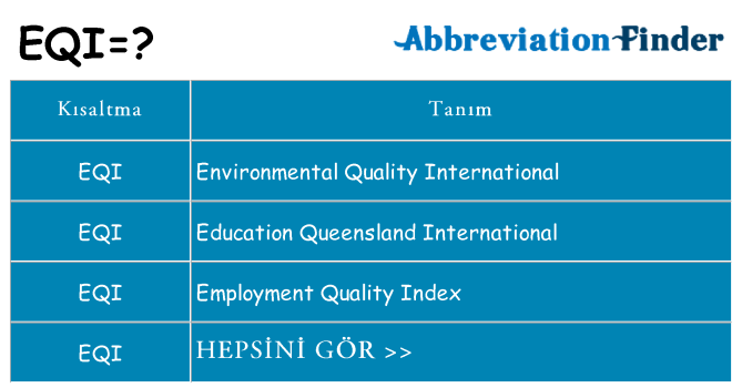 eqi ne anlama geliyor