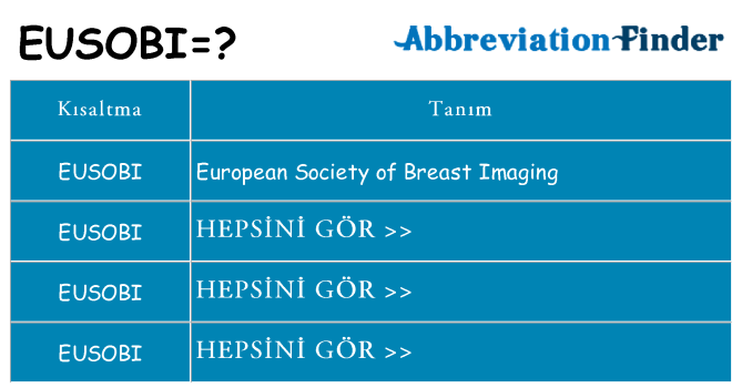 eusobi ne anlama geliyor