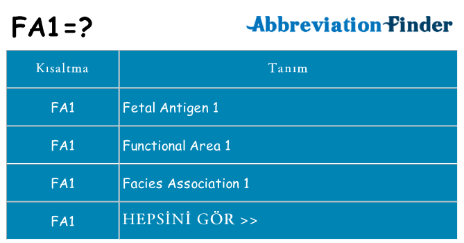 fa1 ne anlama geliyor