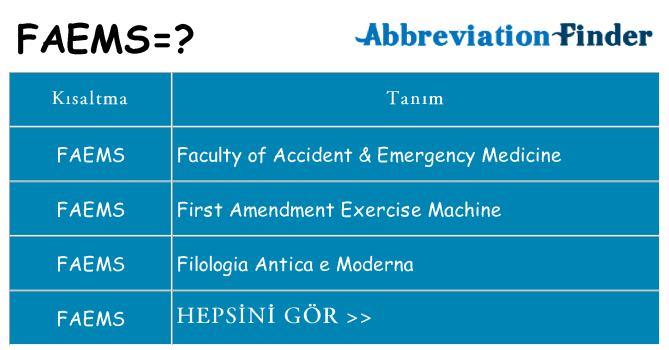 faems ne anlama geliyor