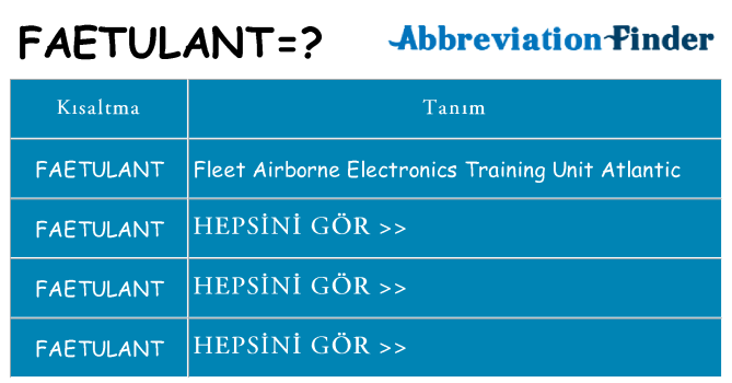 faetulant ne anlama geliyor