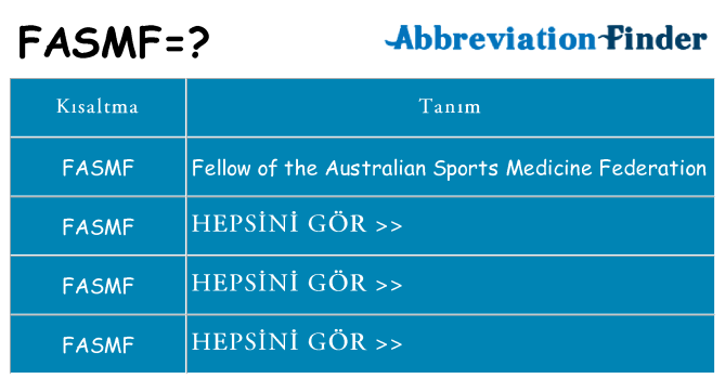 fasmf ne anlama geliyor