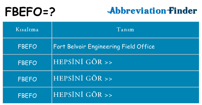 fbefo ne anlama geliyor